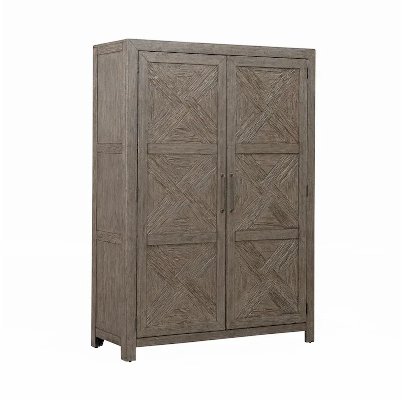 Skyview Lodge Cobblestone Oak Armoire for Bedroom Storage - Width 54  x Depth 20  x Height 75