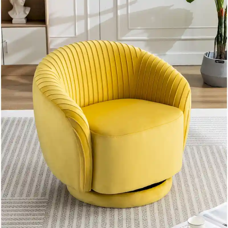 Small Milvo Velvet Swivel Barrel Chair