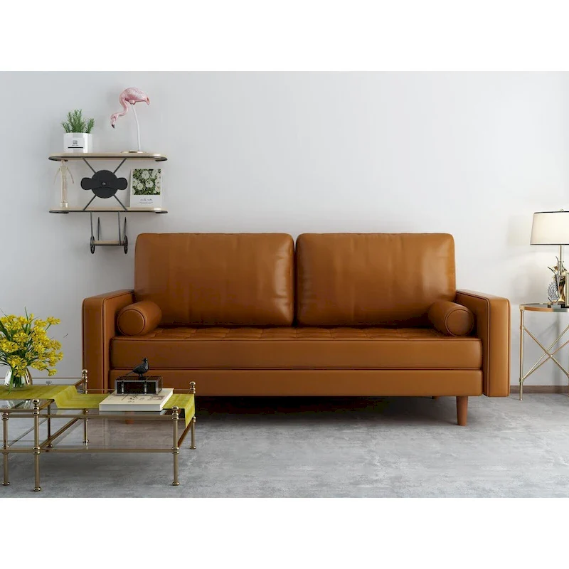 70  Faux Leather Sofa