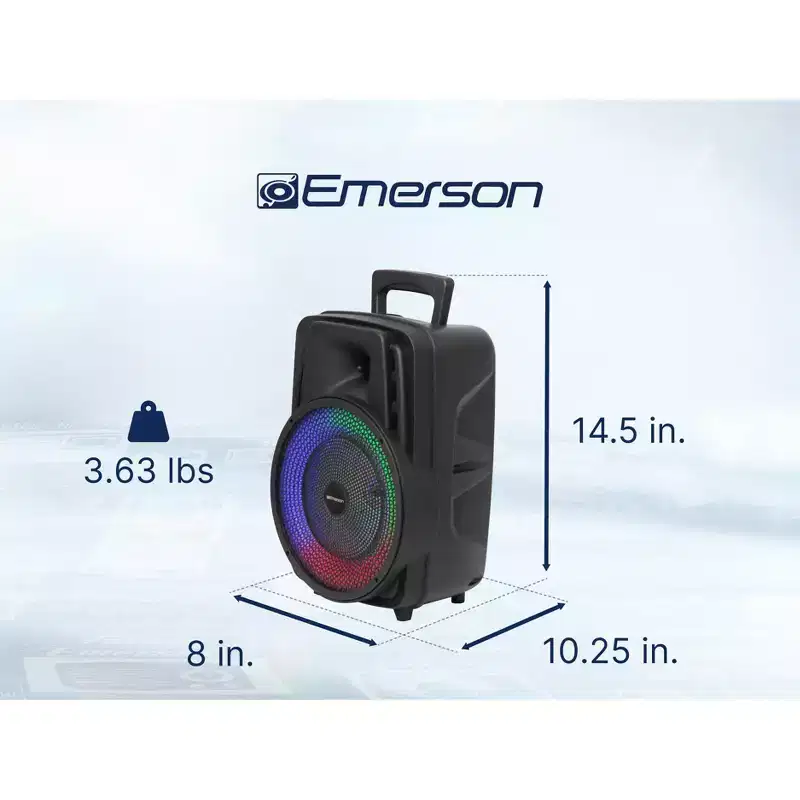 Emerson EDS-8000 Portable 8 inch Bluetooth Party Speaker