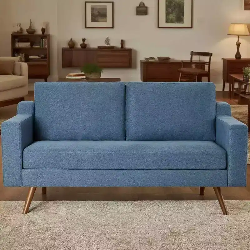 Dyonery 65.4 Sofa, comfortable linen sofa, medieval modern small sofa, with spring pads, solid wood frame, tool-free assembly