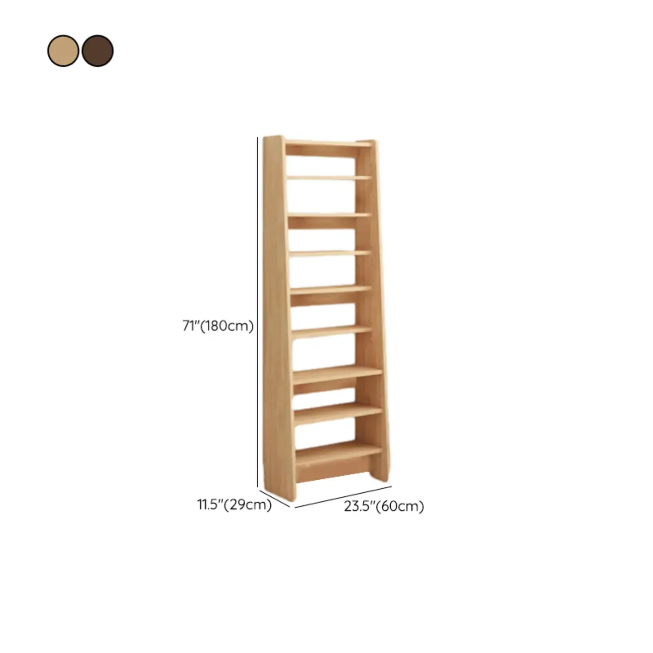 Walnut Wooden Ladder Shelf Unit 7-Tier