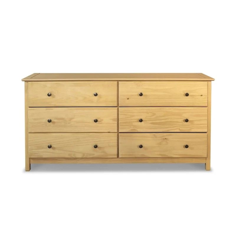 Grain Wood Furniture Shaker-style 6-drawer Solid Wood Dresser