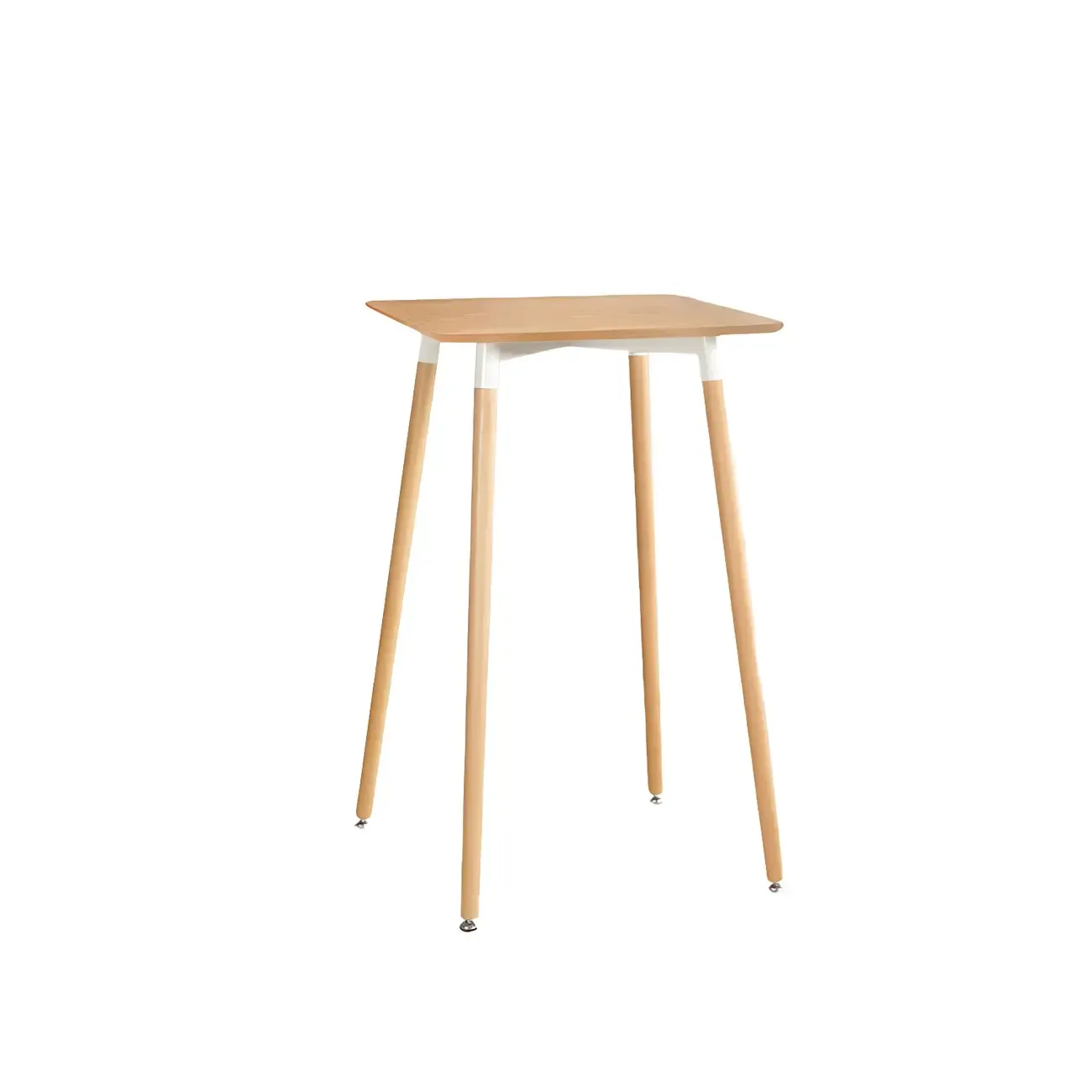 Wooden Natural Finish Square Small Bar Height Table