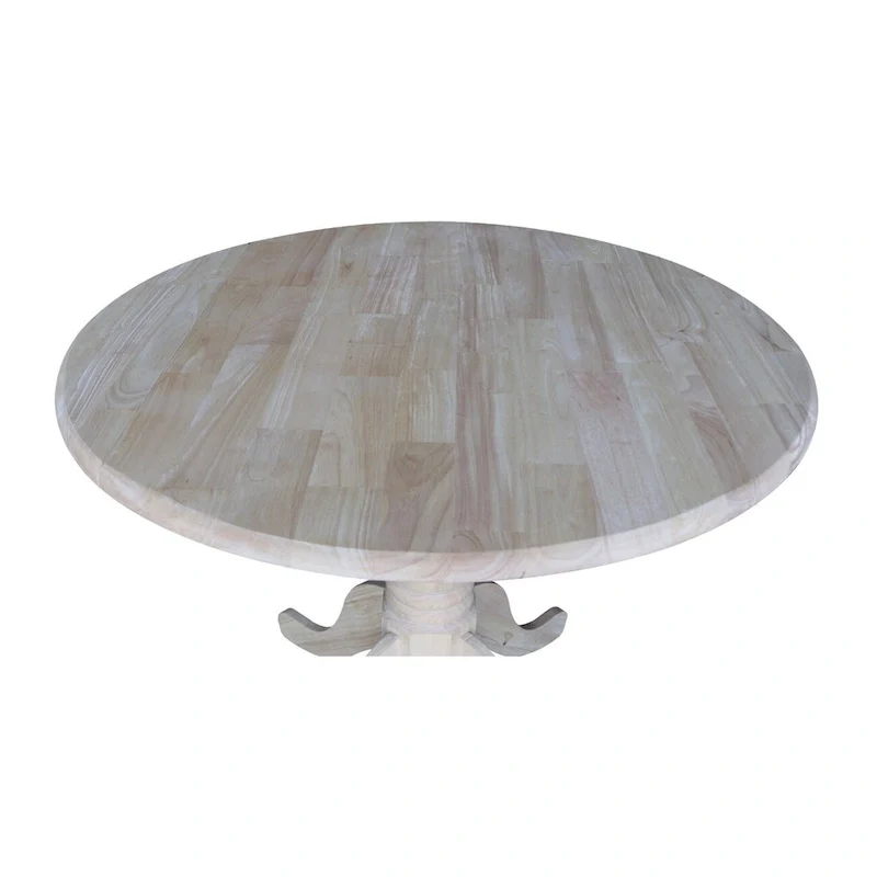 Solid Wood Round 36-inch Drop-leaf Dining Table - Unfinished