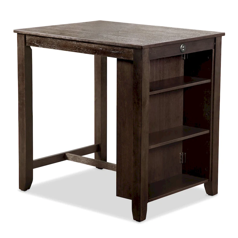 Furniture of America Vesper 3-Piece Counter Height Dining Set with Shelving