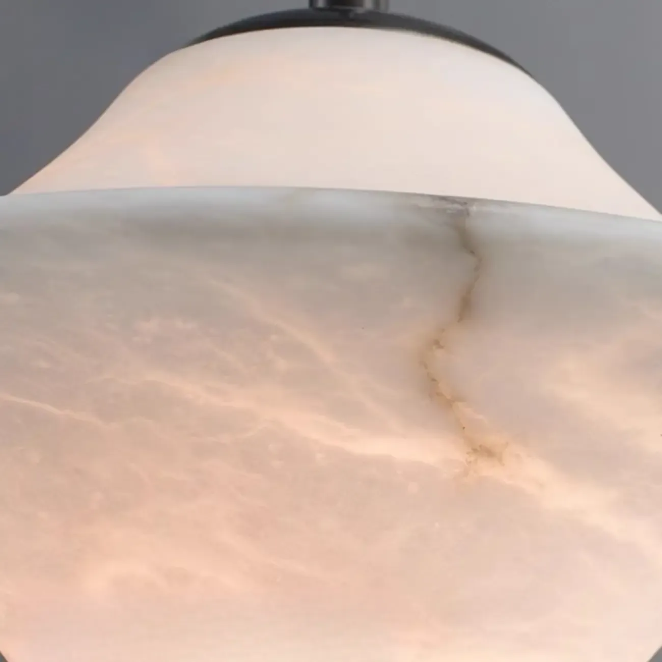 Modern White Stone Metal Hanging Kitchen Pendant Light