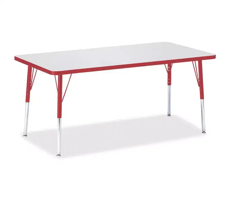 Jonti-Craft Berries Adult Height Color Edge Rectangle Table 30 x 60 in Red