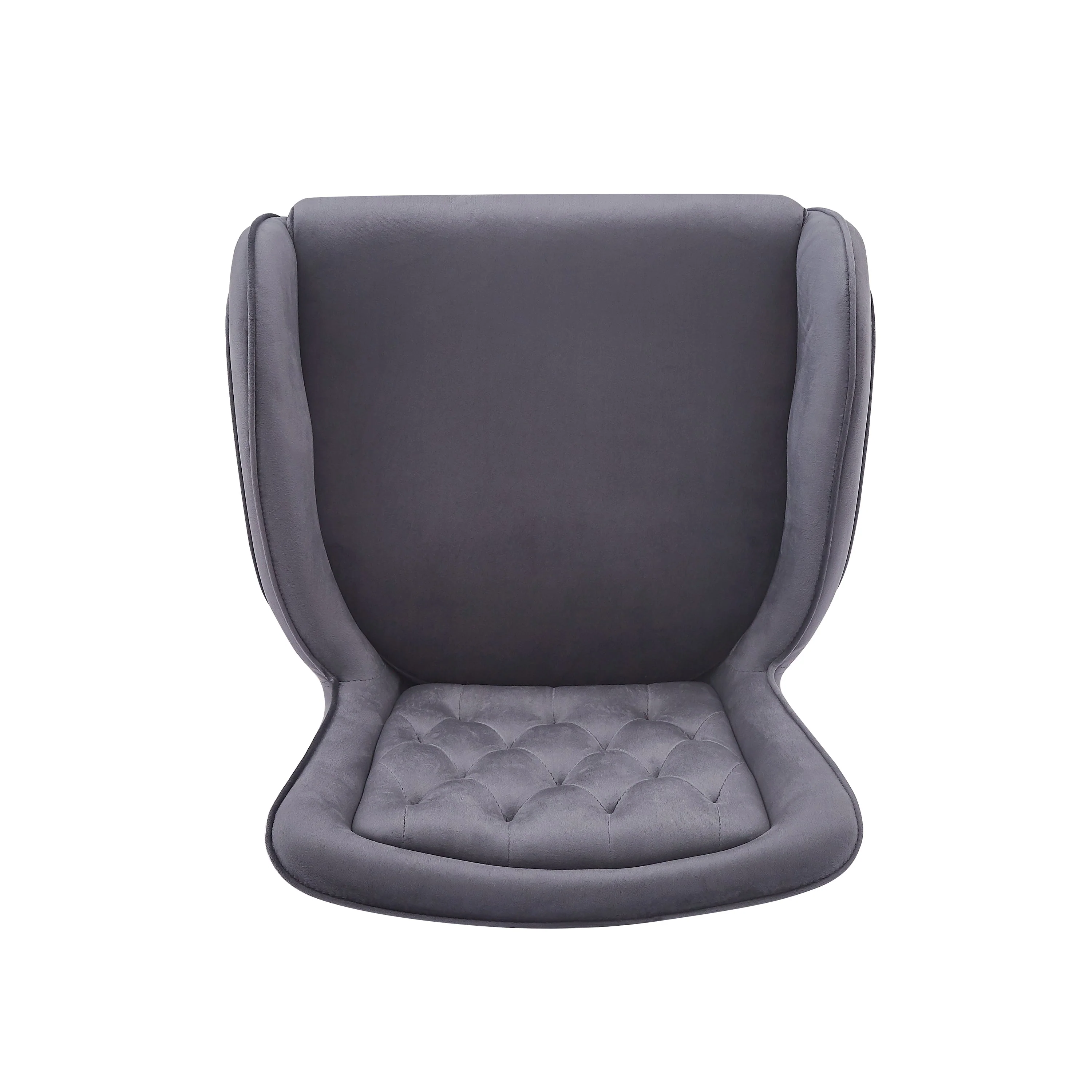 Set of 2 Velvet Counter Stools Tufted Bar Chairs Gold Frame