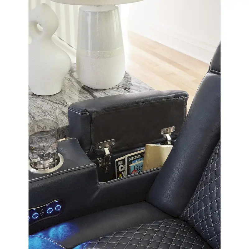 Signature Design by Ashley Fyne-Dyme Power Reclining Loveseat with Console - 74W x 43D x 43H