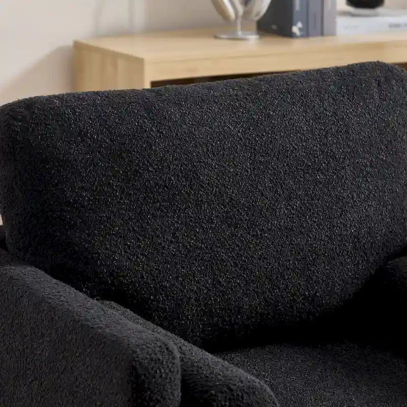 35.4 W Modern Reading Chair,Upholstered Accent Chair with Pillows and Wood Legs