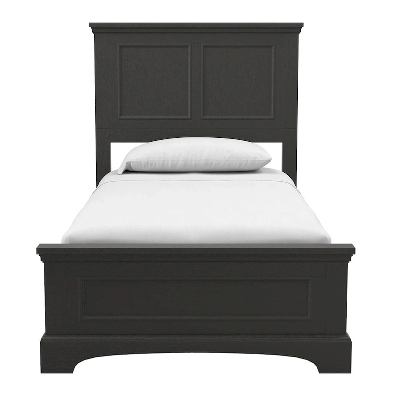 Farmhouse Basics Rustic Black Finish Panel Bed Set