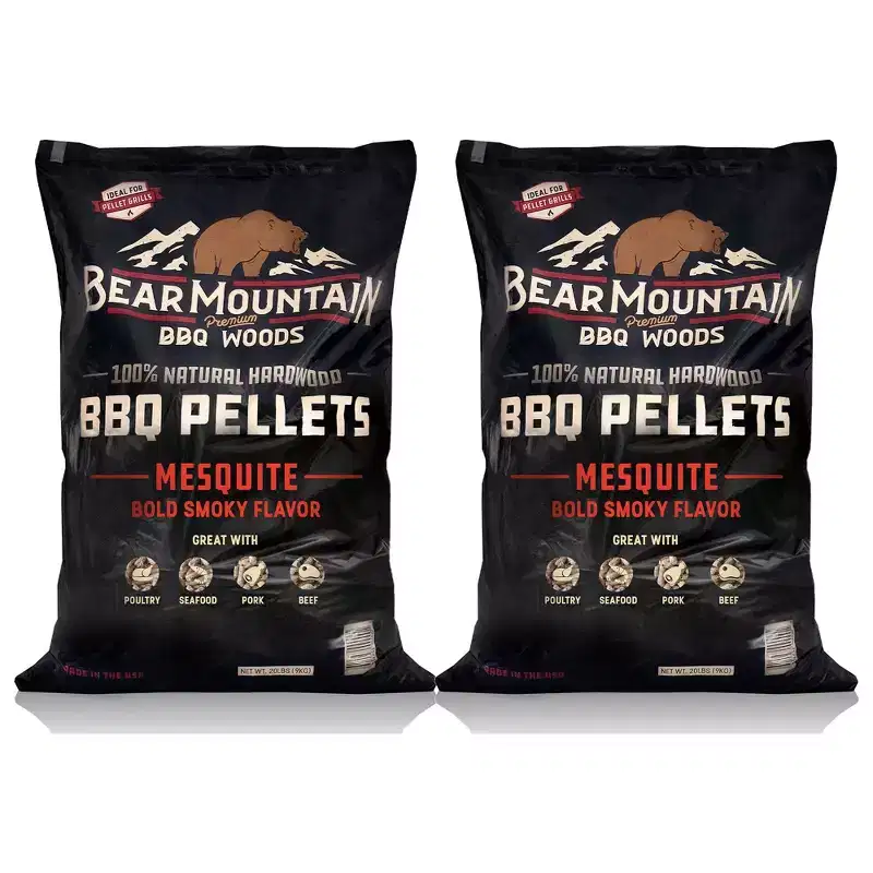 Bear Mountain BBQ Premium All Natural Mesquite Smoker Wood Chip Pellets for Outdoor Gas, Charcoal, and Electric Grills, 40 Pound (2 Pack)