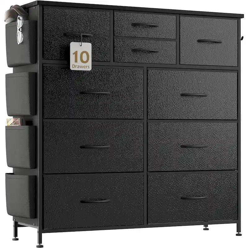 10 Drawer Dresser Fabric Closet Storage Tower Organizer Unit Bedroom