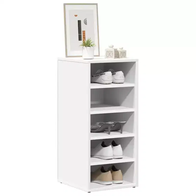 vidaXL Shoe Cabinet White Engineered Wood 12.4x13.8x27.6 in Shoe Cabinet