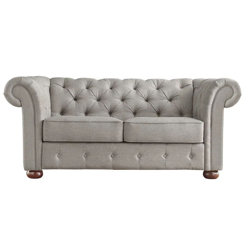 Knightsbridge Tufted Scroll Arm Chesterfield Loveseat by iNSPIRE Q Artisan