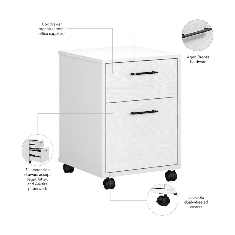 2 Drawer Mobile File Cabinet by