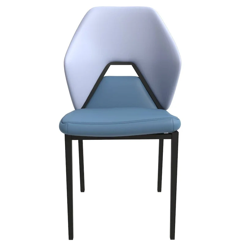 PU Leather Dining Chair – Brown/Grey/Blue Grey/Green Blue/White, Iron Legs, Single