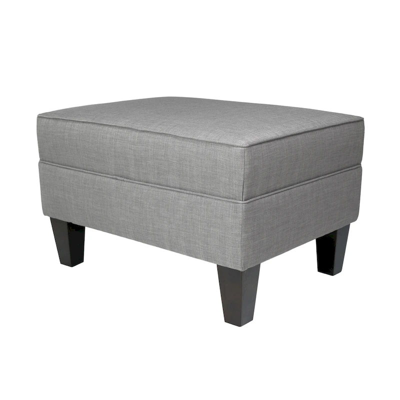 MJL Furniture Parker Fabric Upholstered Square Welted Ottoman