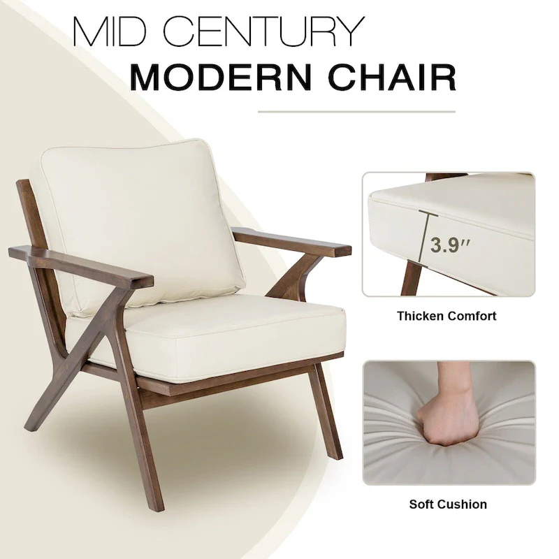 Accent Chair Living Room Chairs Mid Century Modern Chair Leisure Side Reading Arm Chair