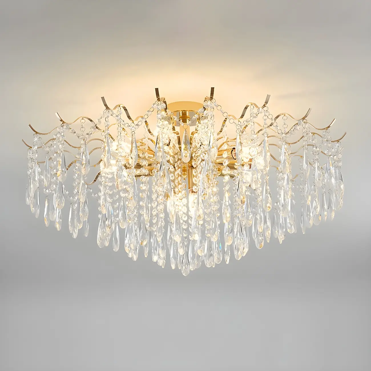 Dining Room Multi-Light Crystal Water Drop Chandelier