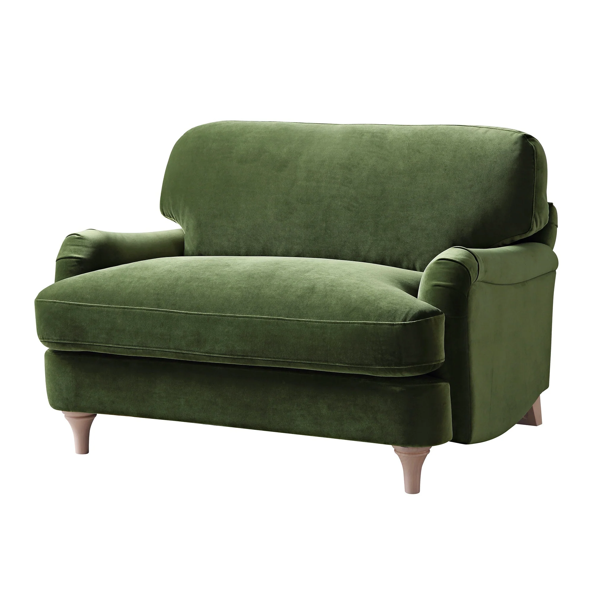 Fern Green Velvet Sofa, Loveseat