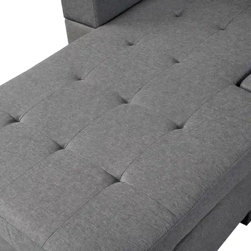 Modern 4-Seat L-Shaped Sectional Sofa with Lounge Chaise