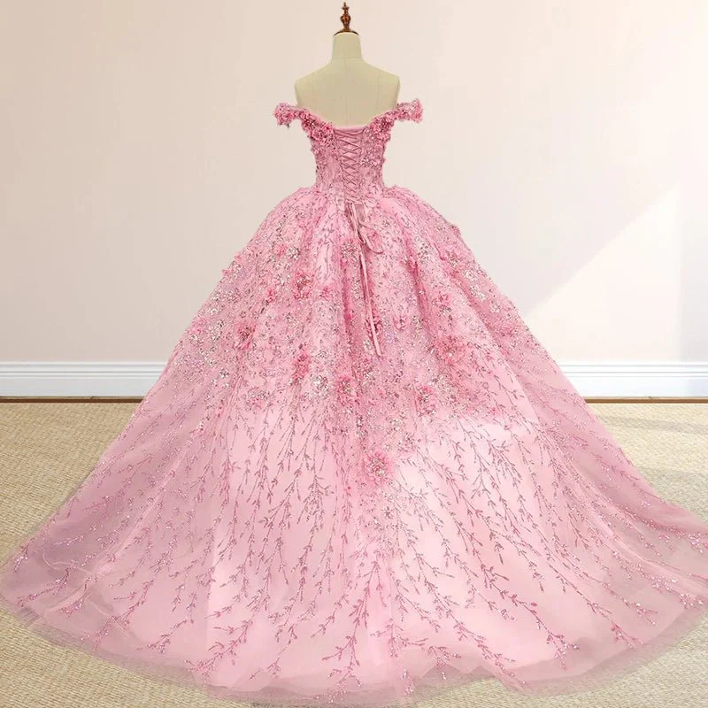 A Line Appliques Off the Shoulder Sweet Quinceanera Dresses with Beading