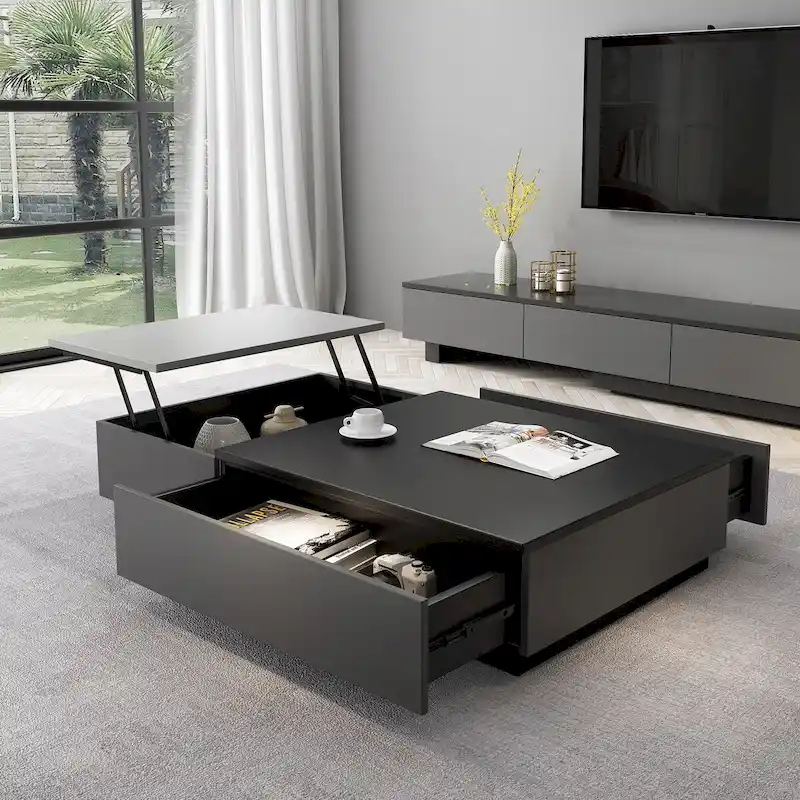 51.18  Lift Top Coffee Table with Hidden Storage Compartment and 2 Drawers