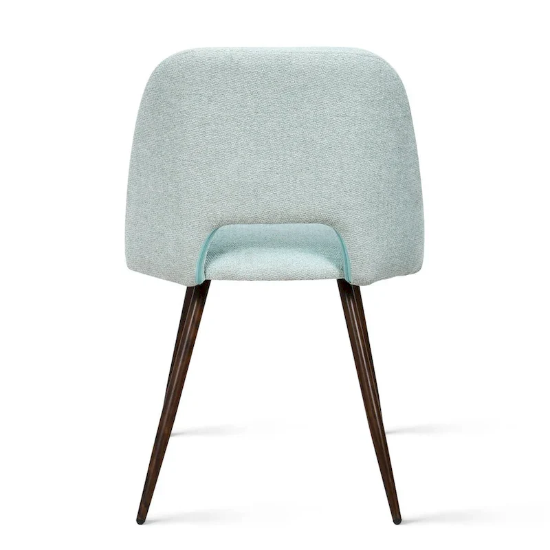 Upholstered Modern Cutout Back Dining Chair with Walnut LegSet of 4)