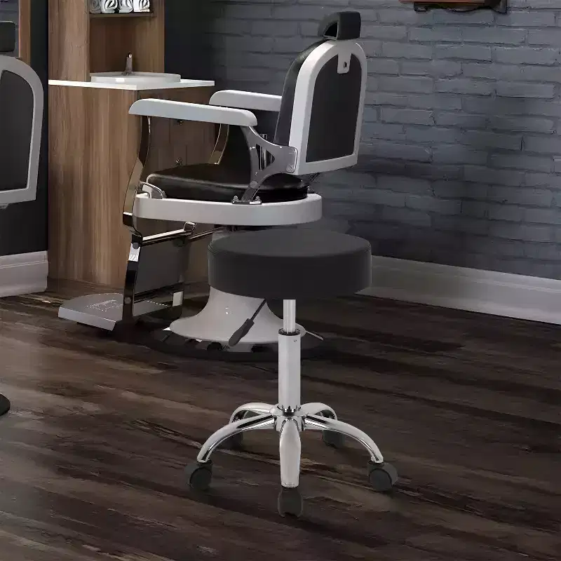 BestMassage Round Rolling Stool Swivel Salon Stool Adjustable Spa Stool with 5 Wheels