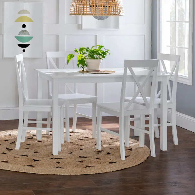 Dining Table with 4 X-Back Chairs