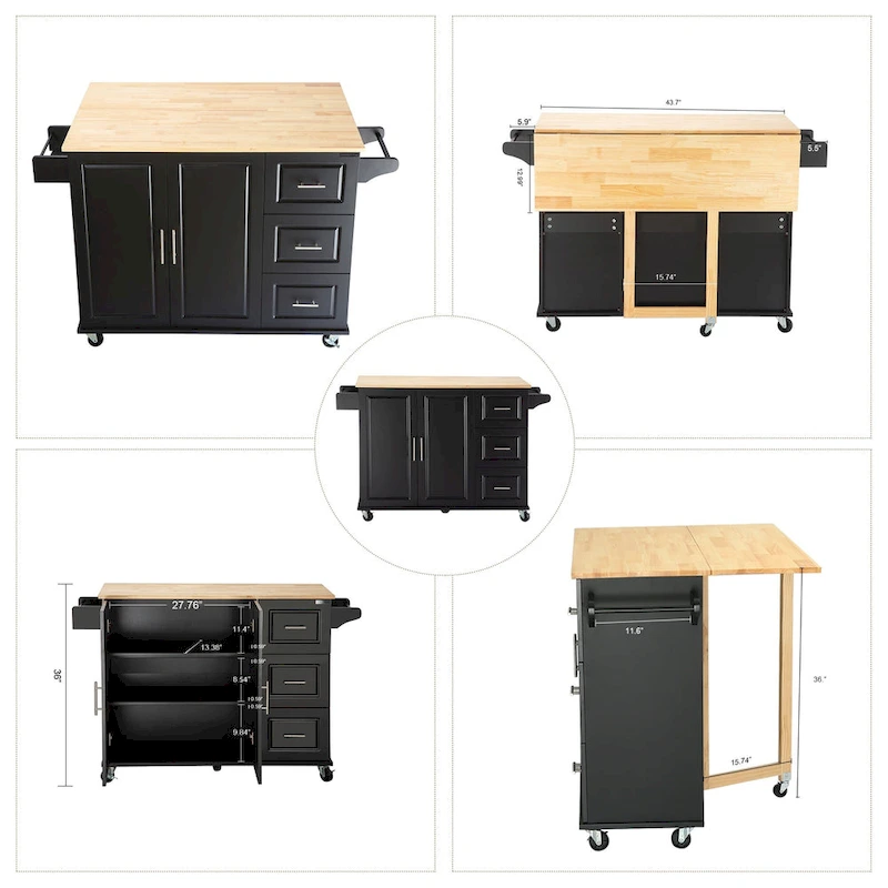 Kitchen Island & Kitchen Cart(no include stool)