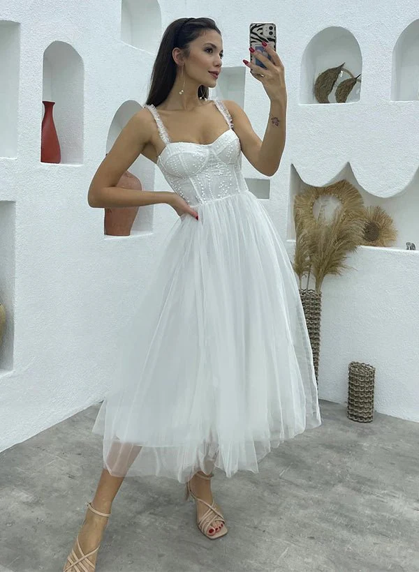 A-Line Sweetheart symmetrical Satin Wedding Dresses With Cascading Ruffles