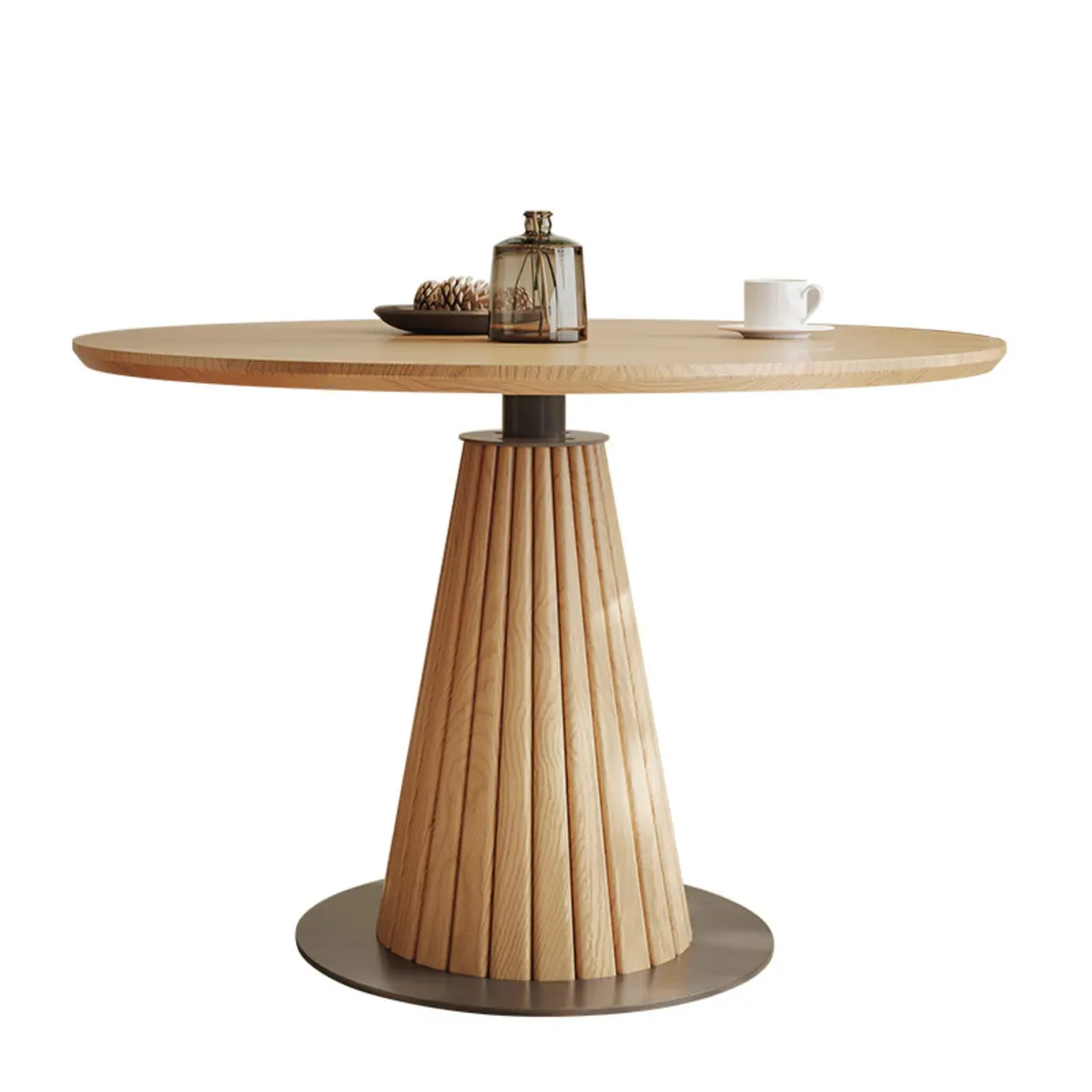 Modern Light Wood Round Dining Table