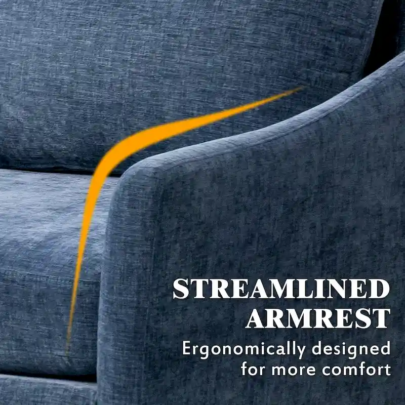 U-Shaped 6-Seat Sectional Sofa, Reversible Sleeper in Modern Chenille Design, with Chaise Lounge and Ottoman