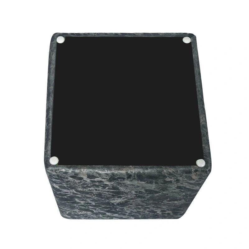 Adeco Square Ottoman Vanity Stool Fabric Upholstered Footrest Footstool