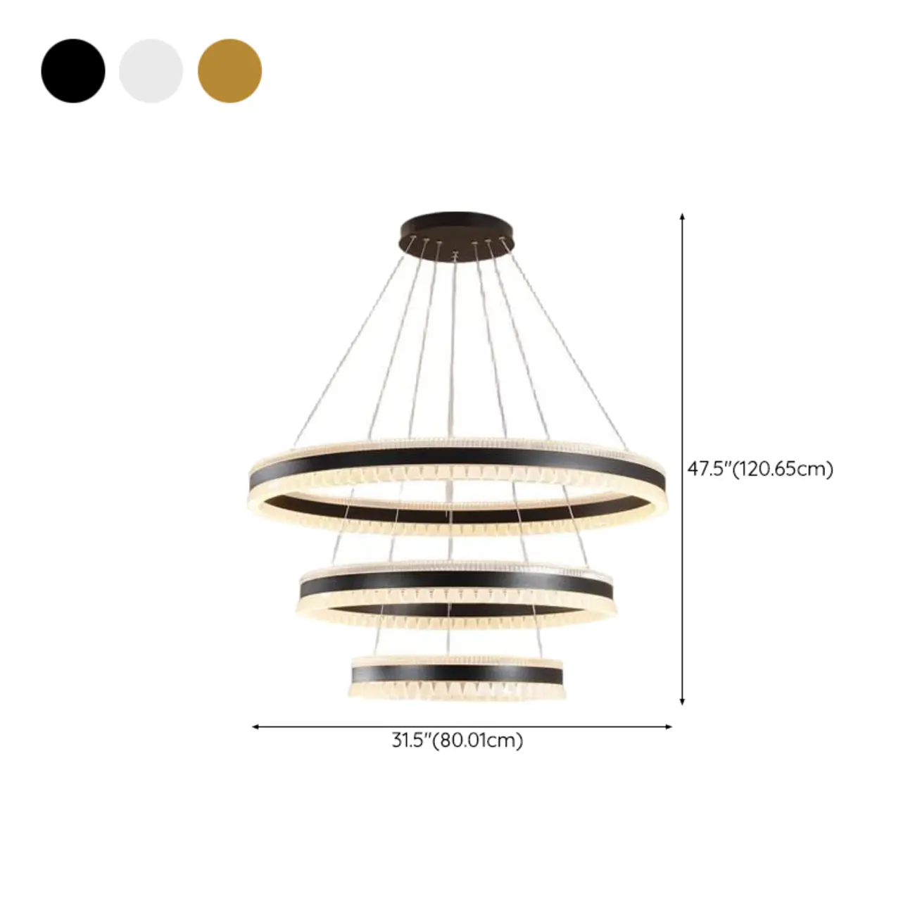 Stylish Modern Circle Tiered Ring LED Chandelier