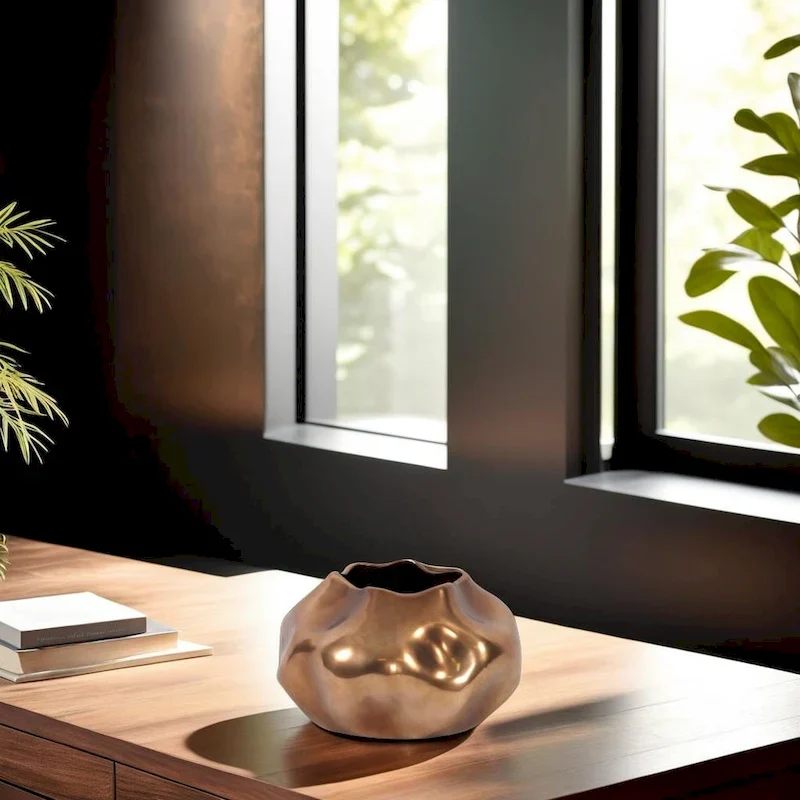 Allan Andrews Matte Bronze Abstract Ceramic Vase