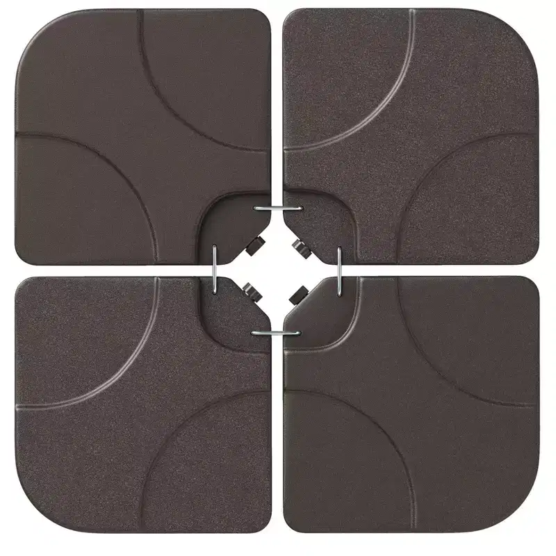 Costway 20 Patio Offset Umbrella Base Stand Water Filled Base Weights Sand Plate Set Brown/Black