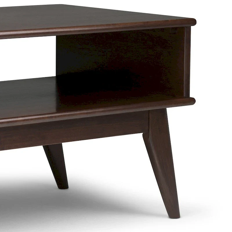 WYNDENHALL Tierney SOLID HARDWOOD 48 inch Wide Rectangle Mid Century Modern Coffee Table - 48 W x 22 D x 20 H