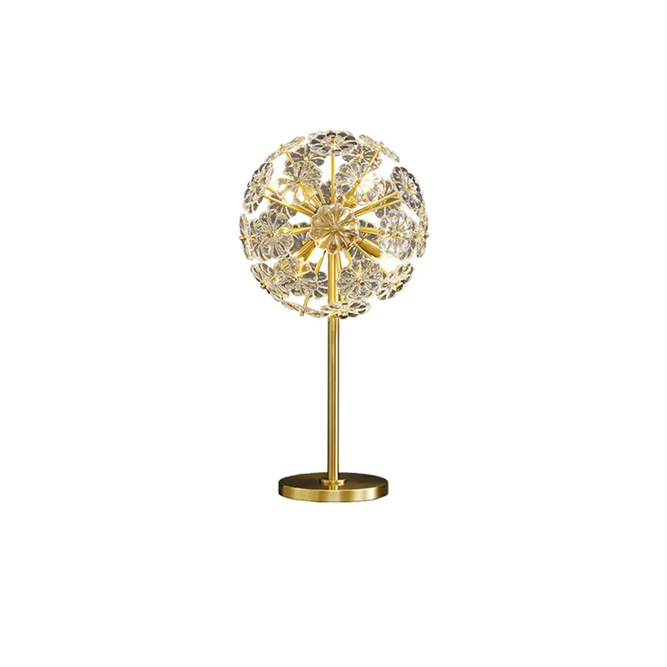 Glamorous Globe Crystal Table Lamp Gold Metal for Living Room