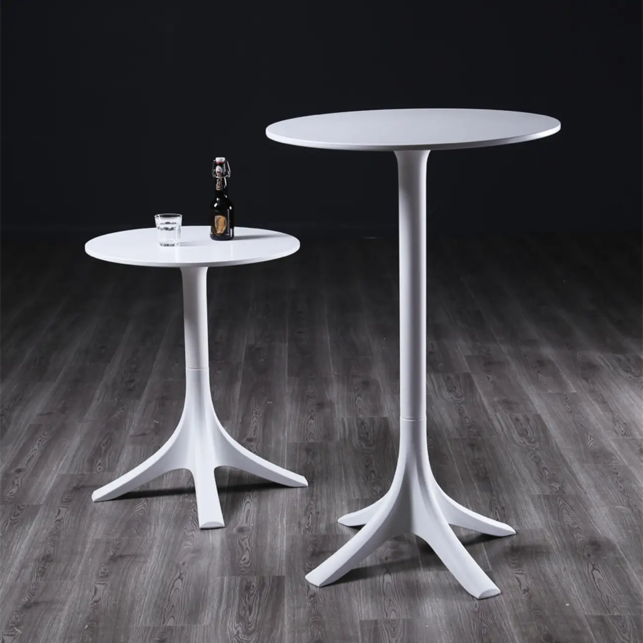 Fashion Synthetic Round White Fixed Top Bar Tables