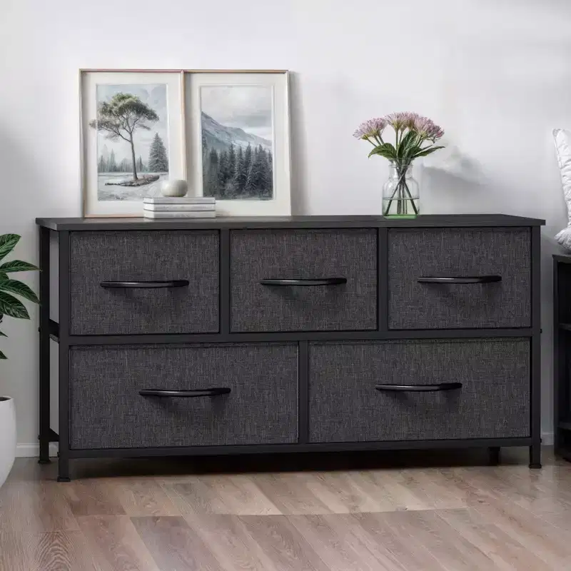 Dresser for Bedroom with 5 Drawers, Chest of Drawers, Fabric Dresser Storage Organizer for Closet, Living Room
