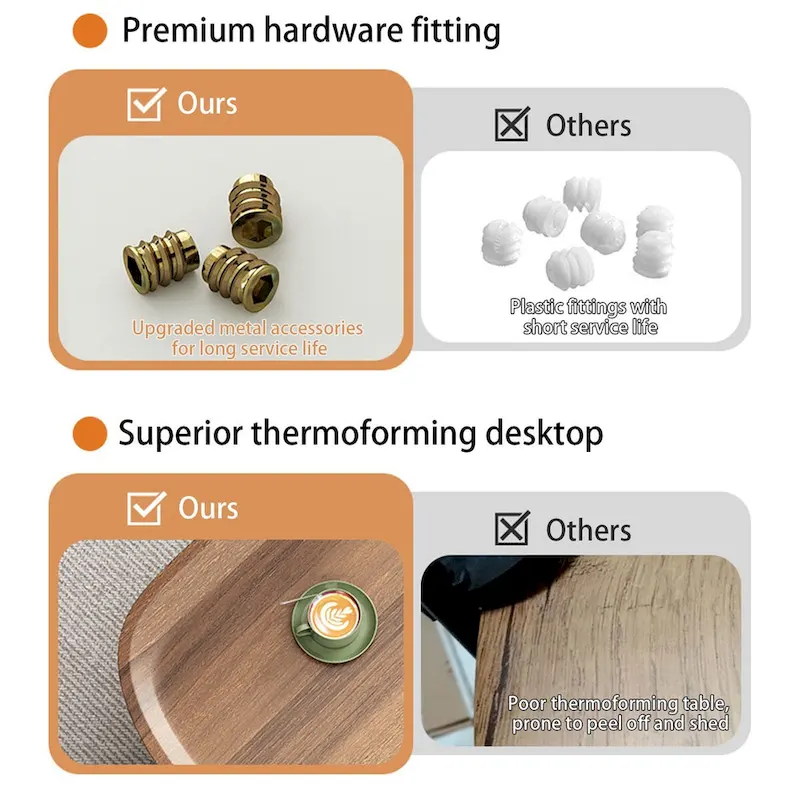 Square Nesting Coffee Table Wood Metal Stacking Side Table - 22x22x18