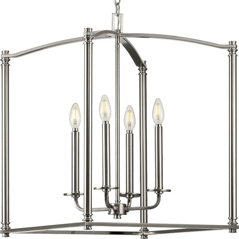 Winslett Collection Brushed Nickel Four-Light Foyer - 11.800  x 22.850  x 12.600