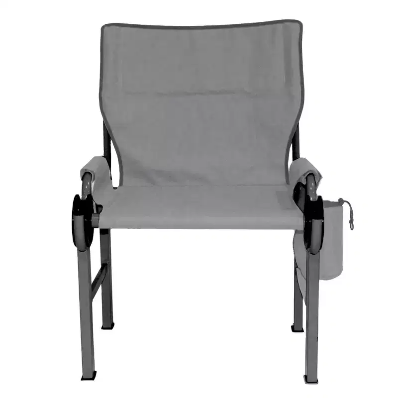 Disc-O-Bed Outfitter Disc-Chair with Zippered Mesh Compartments and Cup Holder for Outdoor Sports and Camping, Included Carry Bag, Grey