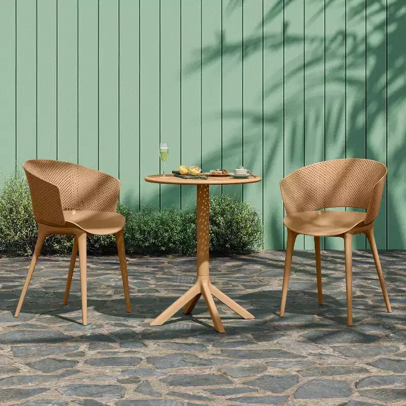 Christopher Knight Home Colette 3 Piece Outdoor Weather-Resistant Plastic Bistro Set