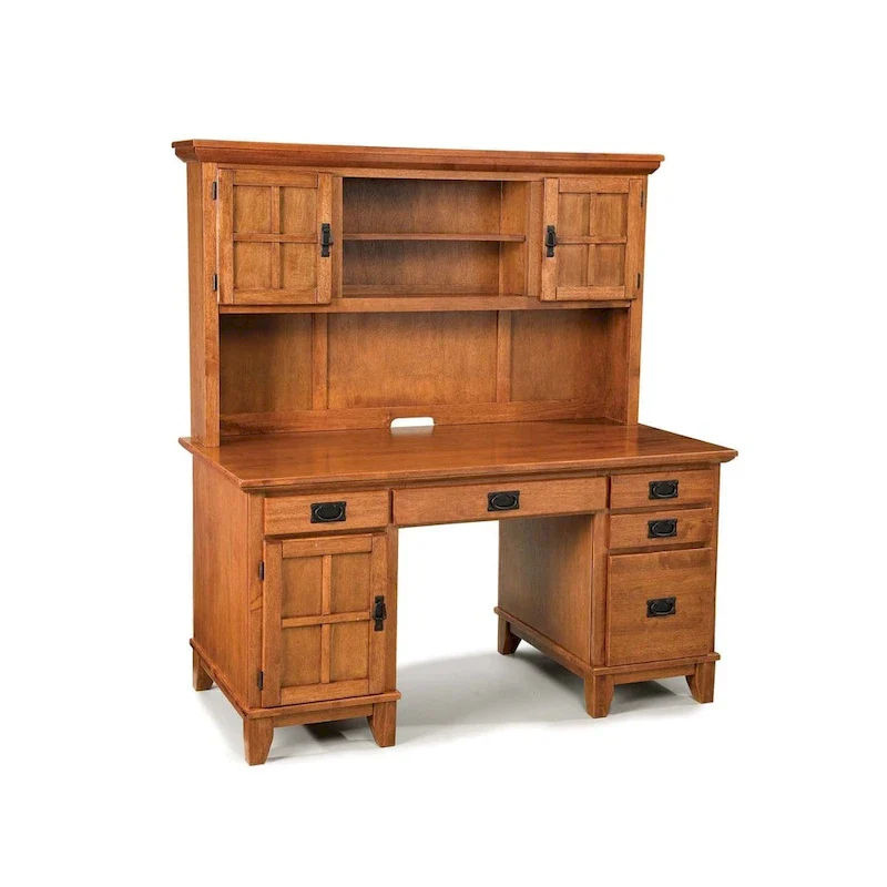 Homestyles Arts and Crafts Cottage Pedestal Desk and Hutch Set