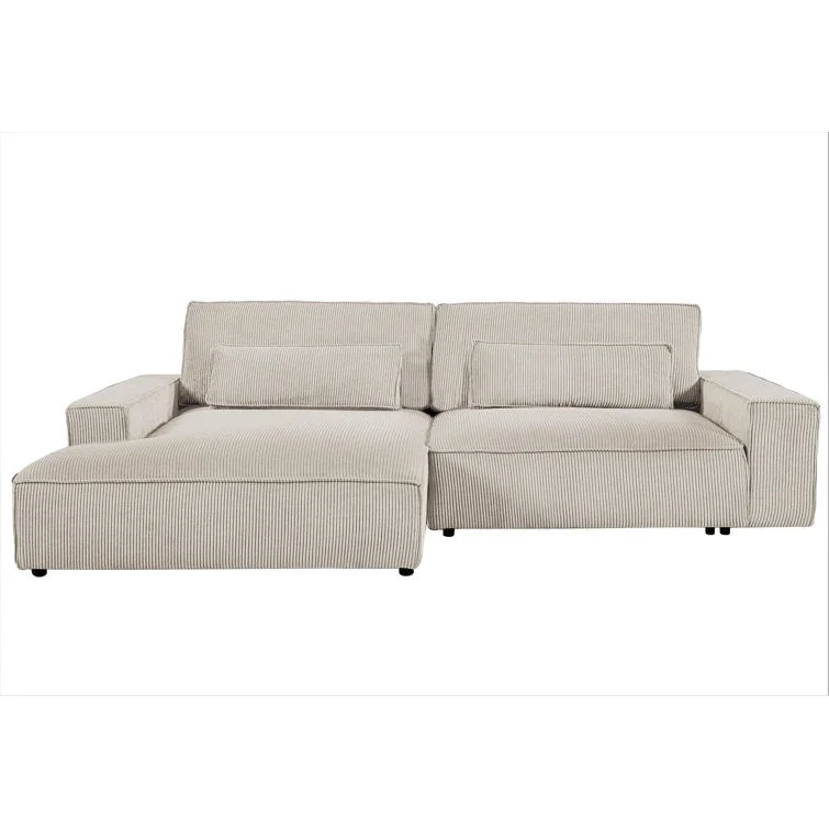 105.52 inch Corduroy Facing Chaise Sectional Oversize Sofa